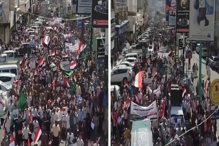 صحيفة المرصد – «من تعز لجدة موقف واحد في الشدة».. بالفيديو: آلاف اليمنيين يُقيمون مسيرة حاشدة لدعم السعودية ضد الهجمات الإيرانية.