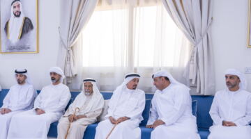 حاكم عجمان وولي عهده يقدّمان واجب العزاء في وفاة خلفان القمزي