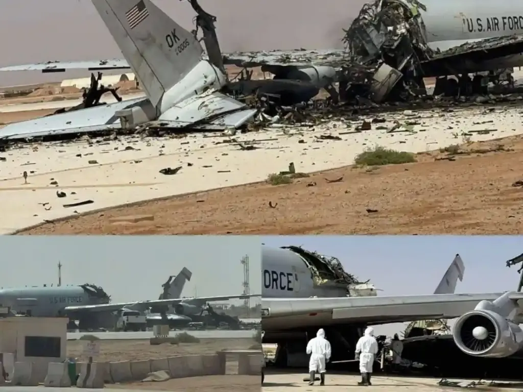 صاروخ إيراني يُحطم طائرة الإنذار المبكر الأمريكية E-3 Sentry في قاعدة بالسعودية