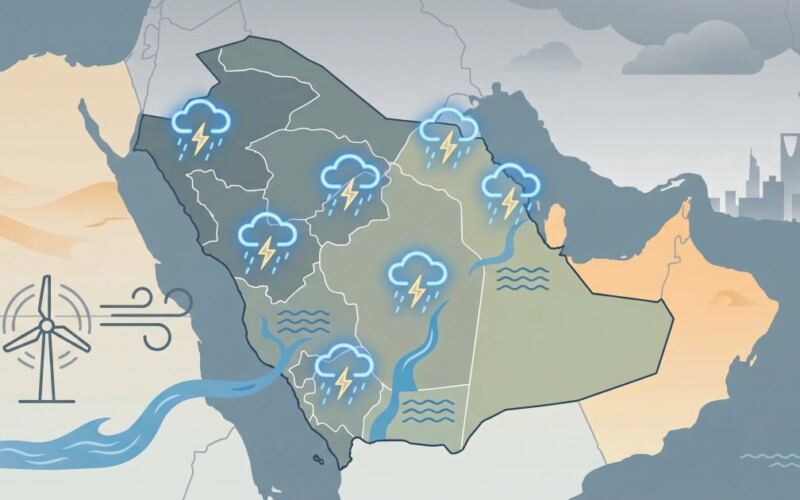 الأرصاد تتوقع أمطاراً رعدية غزيرة وسيولاً على معظم أنحاء المملكة اليوم — سبق