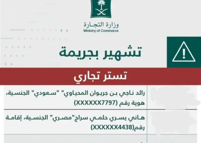 صحيفة المرصد – التشهير والسجن للمواطن “رائد المحياوي” والمقيم المصري “هاني سراج” في ينبع.. والكشف عن مخالفتهما والجزاء الصادر بحقهما