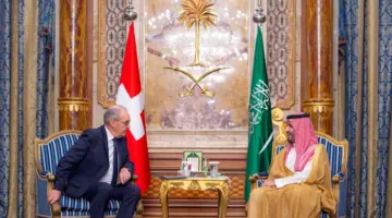 صحيفة المرصد – بالصور.. ولي العهد يستقبل رئيس الاتحاد السويسري