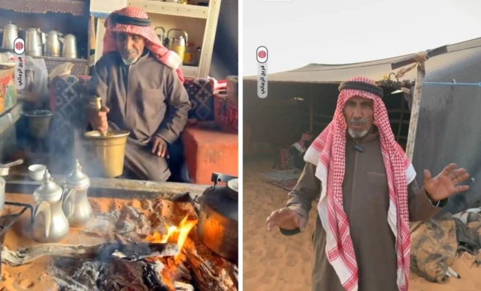 صحيفة المرصد – “لا يملك تلفازاً وبحوزته جوال كشاف”.. بالفيديو: قصة مواطن يعيش في صحراء النفود مع عائلته