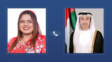 عبدالله بن زايد يهنئ وزيرة خارجية المالديف ويبحثان العلاقات بين البلدين