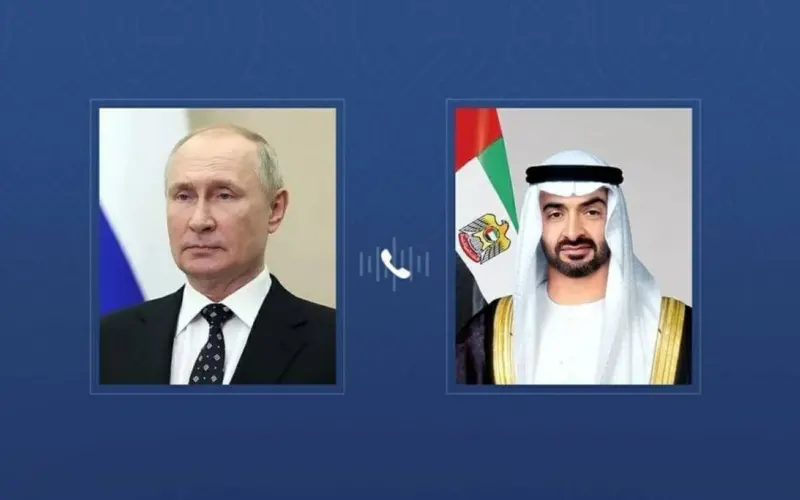 محمد بن زايد وبوتين يبحثان مستجدات المنطقة وتداعياتها الخطرة